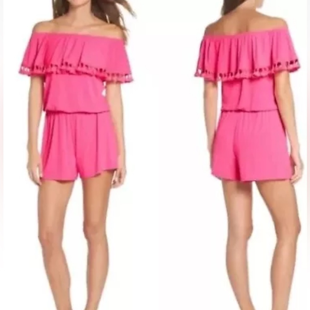 NWT $138 Lilly Pulitzer La Fortuna Romper Pink Cosmo